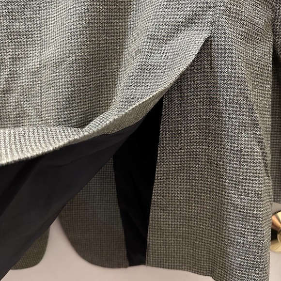Jos A Bank Silk Wool Blazer Traveler's Collection 44L Houndstooth Brown Tan - Picture 13 of 13